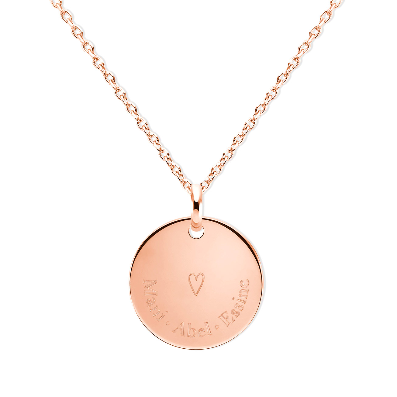  Collana personalizzata 3 nomi oro rosa