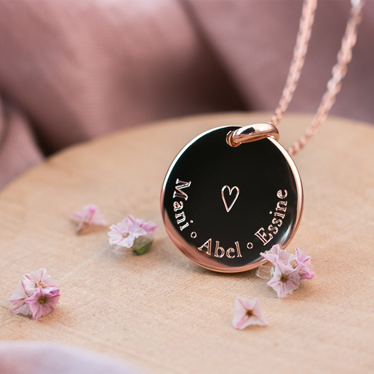  Collana personalizzata 3 nomi oro rosa