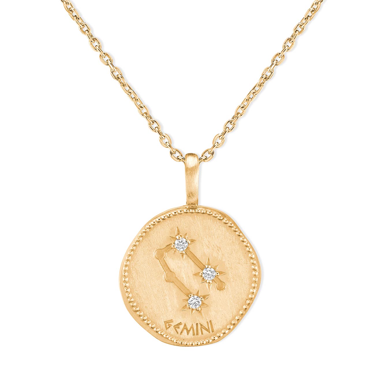 Collana segno zodiacale zirconi Gemelli 