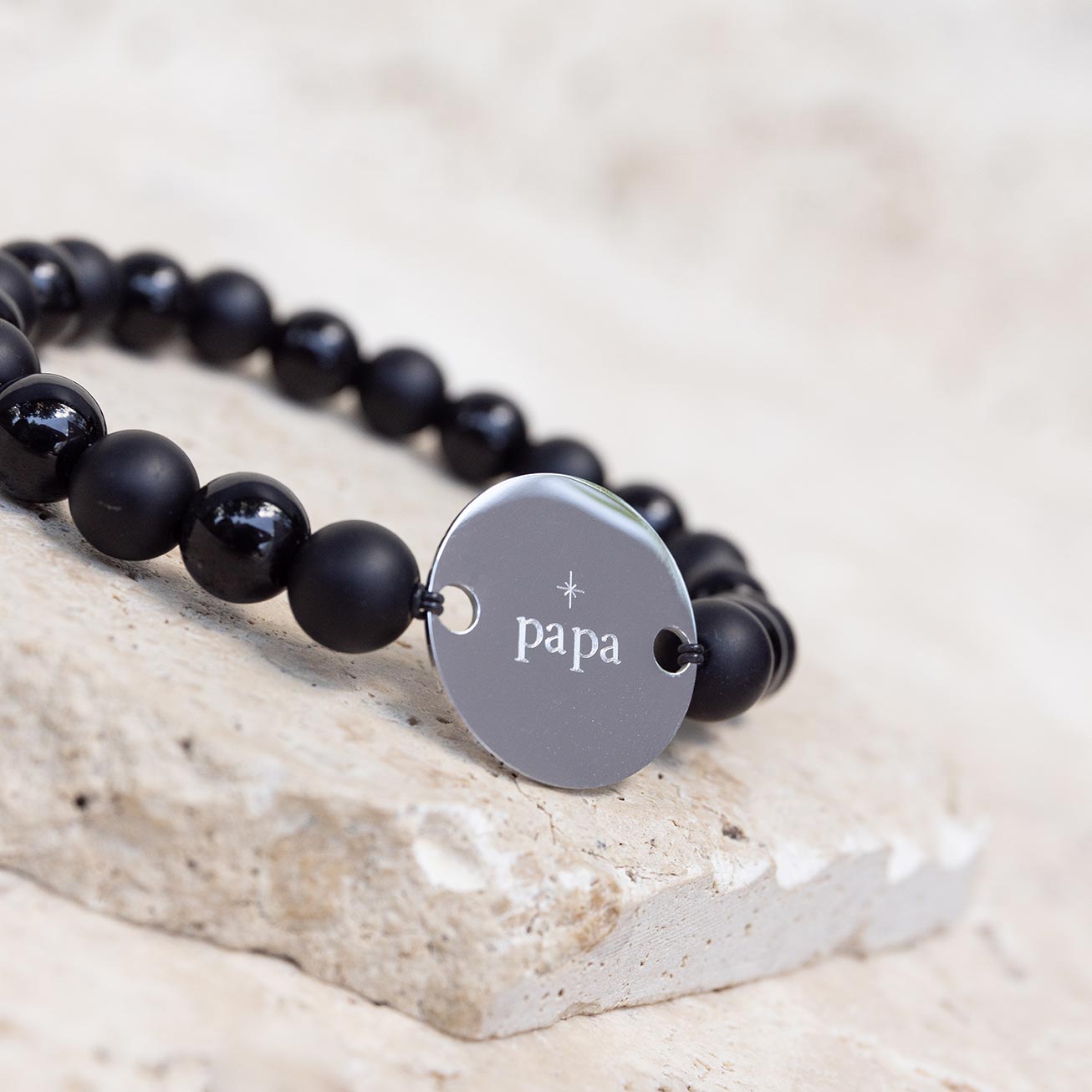 Bracciale papà personalizzato e pietre