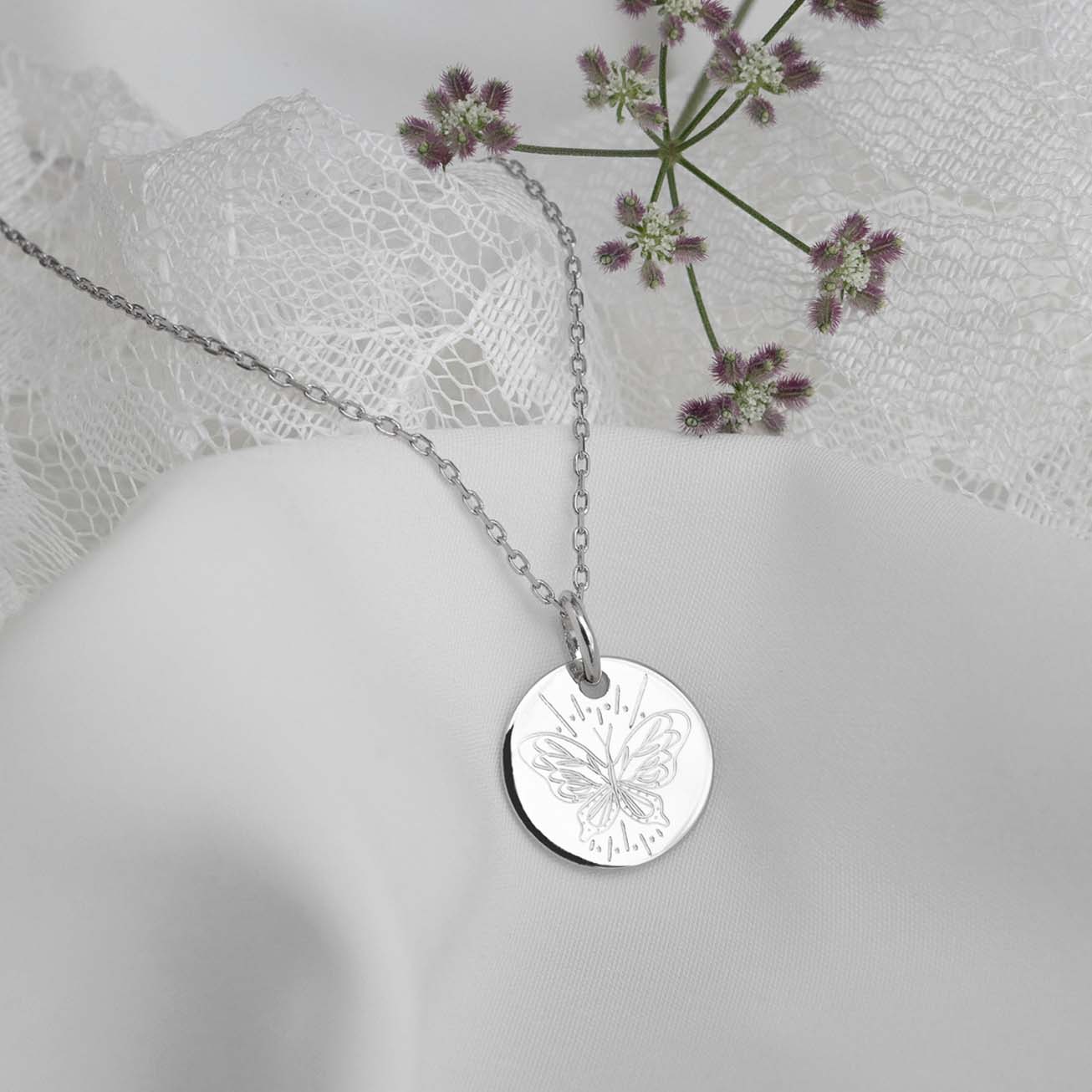 Collana di battesimo farfalla argento 925