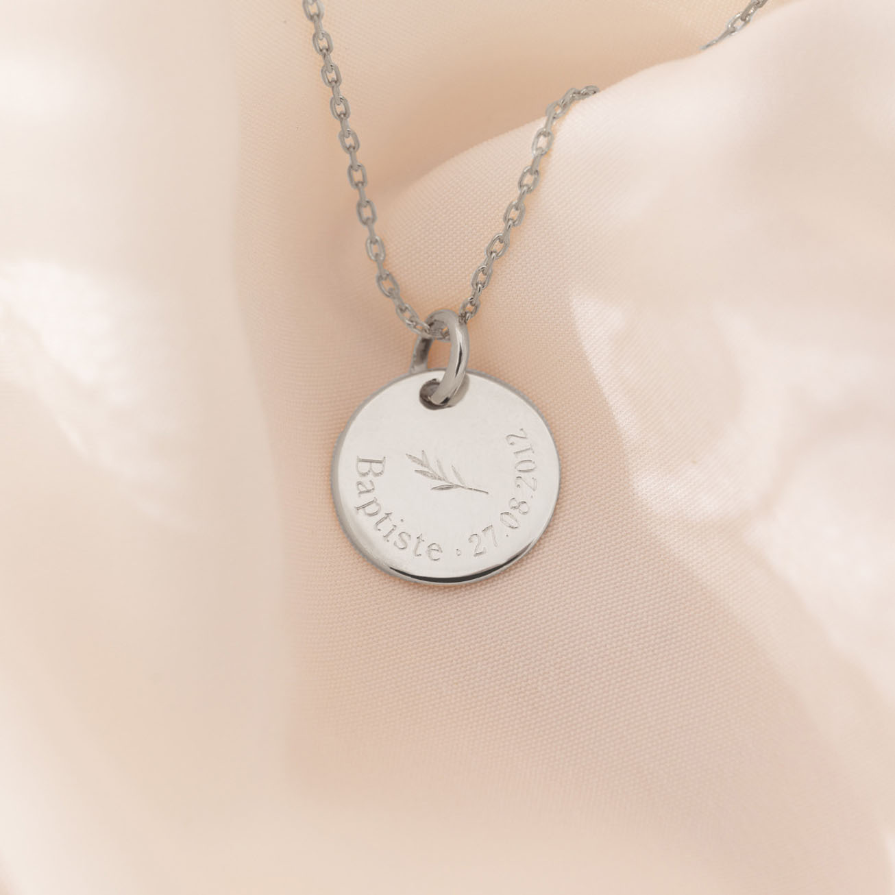 Collana di battesimo personalizzata con ramo argen